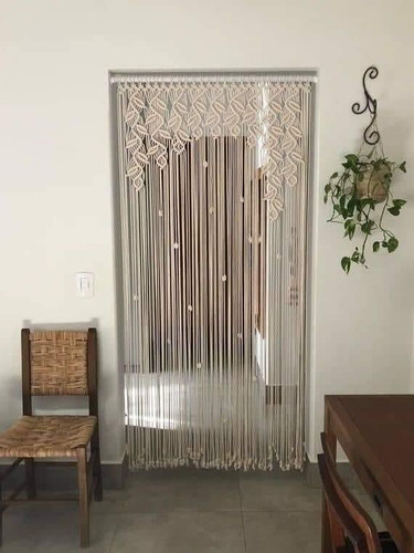 پرده مکرومه طرح شاخ و برگ