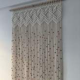 پرده مکرومه طرح مهره رنگی