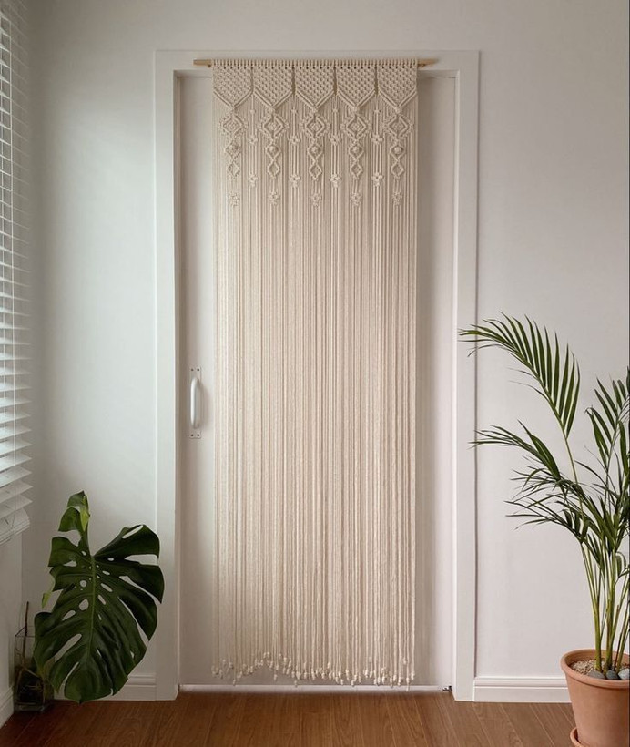 پرده مکرومه طرح چند لوزی اعلا