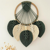 دیوارکوب مکرومه حلقه ای طرح برگ