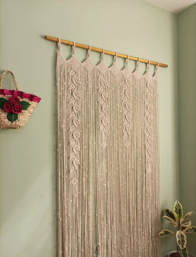 پرده مکرومه طرح رویش و دونه برفی