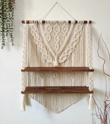 دیوارکوب مکرومه شلف دار 2 طبقه