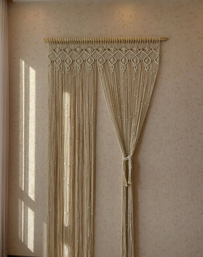 پرده مکرومه طرح چنار