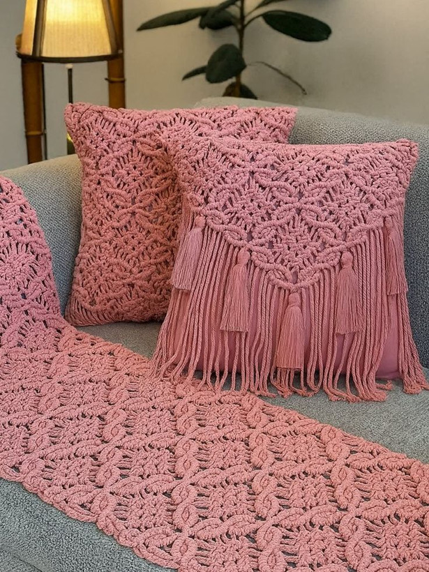 ست رانر و کاور کوسن طرح گلبرگ