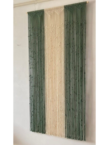 پرده مکرومه دستبافت دو رنگ