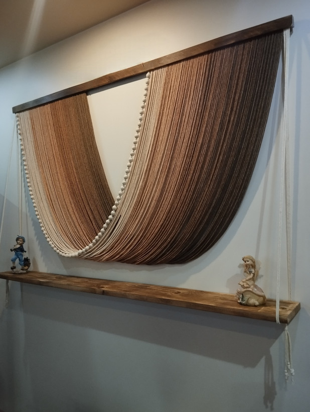 بومریس مکرومه دستبافت طرح هلالی با مهره